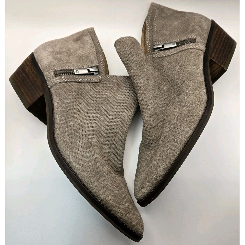 Lucky Brand Fhuna Ankle Bootie, Women's Size 10, Grey Suede Boots